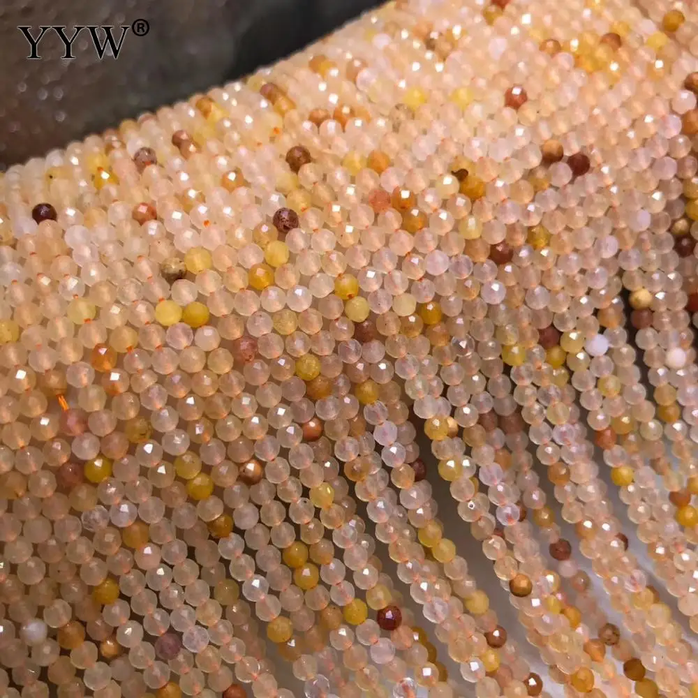 Amarillo Natural Jades de la Joyería de Perlas Haciendo 3mm de piedra de la Gema de la Ronda Suelta Perlas Mayorista 15inch de BRICOLAJE Pulsera del Collar de los Pendientes 0