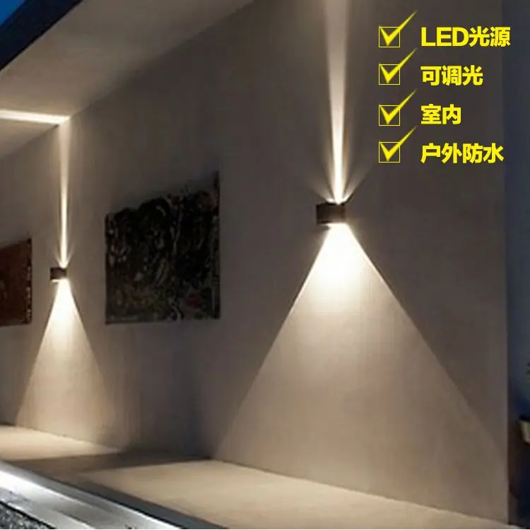 Al aire libre de la lámpara de pared al aire libre impermeable de la luz Misteriosa balcón breve moderna escalera de luces de pared led lámparas de pared LED blanco Cálido 0