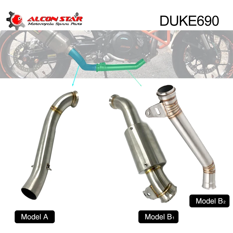 Alconstar Medio-Tubo tubo de Deslizamiento en el Silenciador Eliminador de Escape de la Moto de Escape Mejorado la Presión de Aire Para la KTM DUKE 690 DUKE690 12-17 0