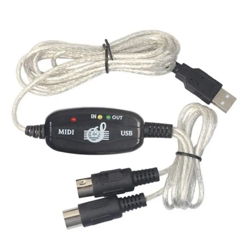 Cable MIDI-USB Convertir USB del Adaptador EN la SALIDA de la Interfaz MIDI Cable Convertidor de Música de PC Teclado Cables del Adaptador De 16 Canales 0
