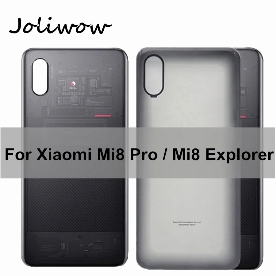 Para Mi8 Pro de la Espalda cubierta de la Batería Para Xiaomi Mi 8 Pro Vidrio trasero de la Cubierta Posterior de la Vivienda de la Puerta Para Xiaomi Mi Explorer 8 Tapa de la Batería 0