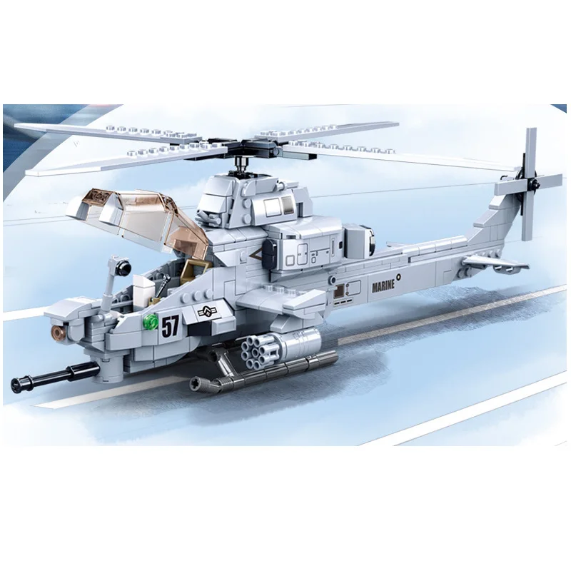 La serie militar de la II Guerra Mundial de estados UNIDOS de la Fuerza Aérea de Super AH-1Z Viper luchador de BRICOLAJE Modelo de Construcción de Bloques, Ladrillos Juguetes Regalos 0