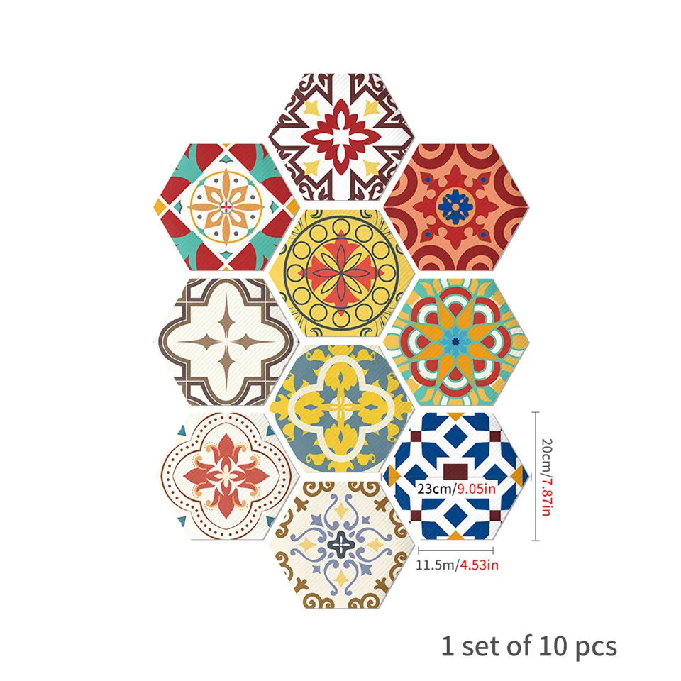 23 Conjuntos De Hexagonal de Color de Piso Pegatinas autoadhesivas de papel tapiz 0