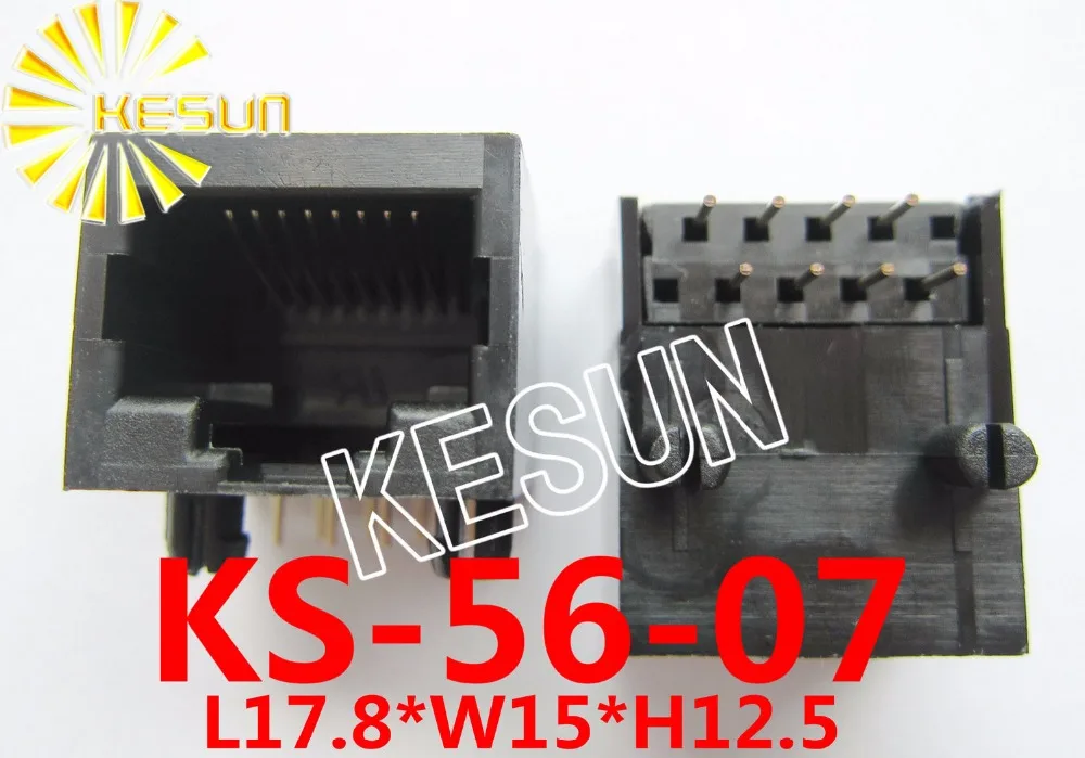 100PCS x RJ45 56 tipo de Plástico 8P8C 8Pin 17,8 mm PWB de Ángulo recto Hembra Modular conector de Red Conector LAN 0