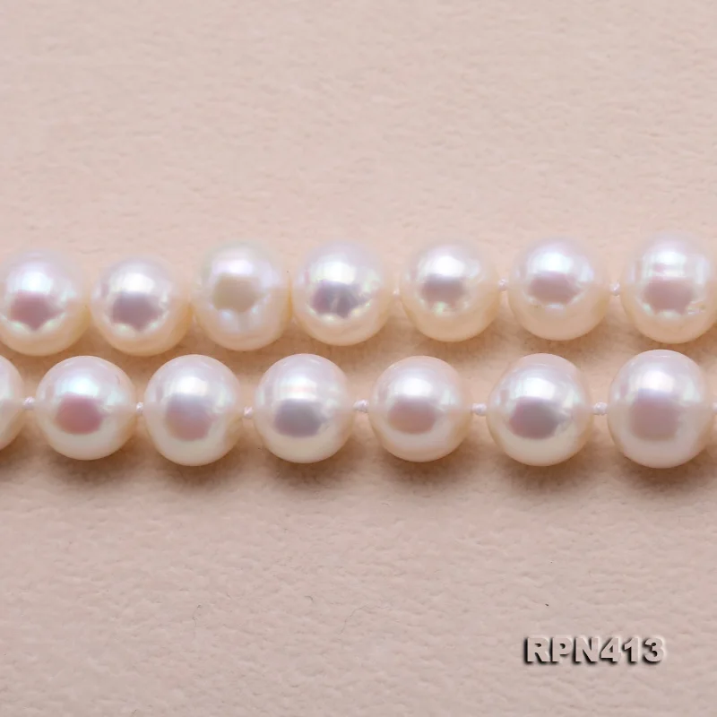 JYX de Alta Calidad Ronda Collar de Perlas 8.5-9.5 mm AAA Ronda de Collares de Perlas Naturales de agua Dulce Redondo de la Cadena para las mujeres 0