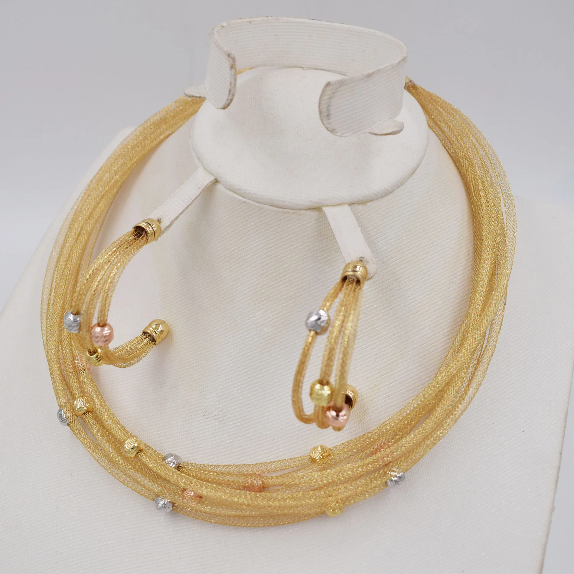 Nuevo Oro Rosa / Oro Color de la Gota de los Pendientes del Collar de la Conjunto por Parte de las Mujeres de Plata de la Bola del Color de la Joyería Conjuntos de 2020 0