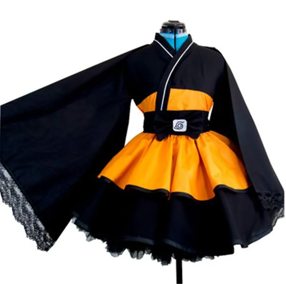 Personalizado De Naruto Shippuden Uzumaki Naruto Mujer Lolita Vestido Kimono Peluca De Anime Cosplay Disfraz Para Mujer De La Ropa De Envío Gratis 0
