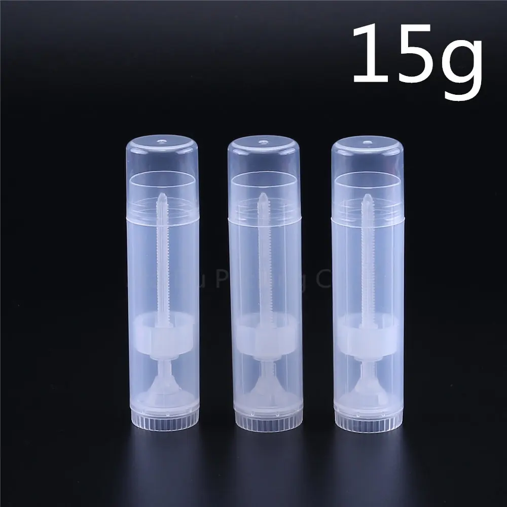 50pcs 15 g 15 ml Tubo de lápiz Labial Lip Balm Contenedores Vacíos Contenedores de Cosméticos Loción Recipiente de Pegamento en barra Clara de Viaje Botella 0