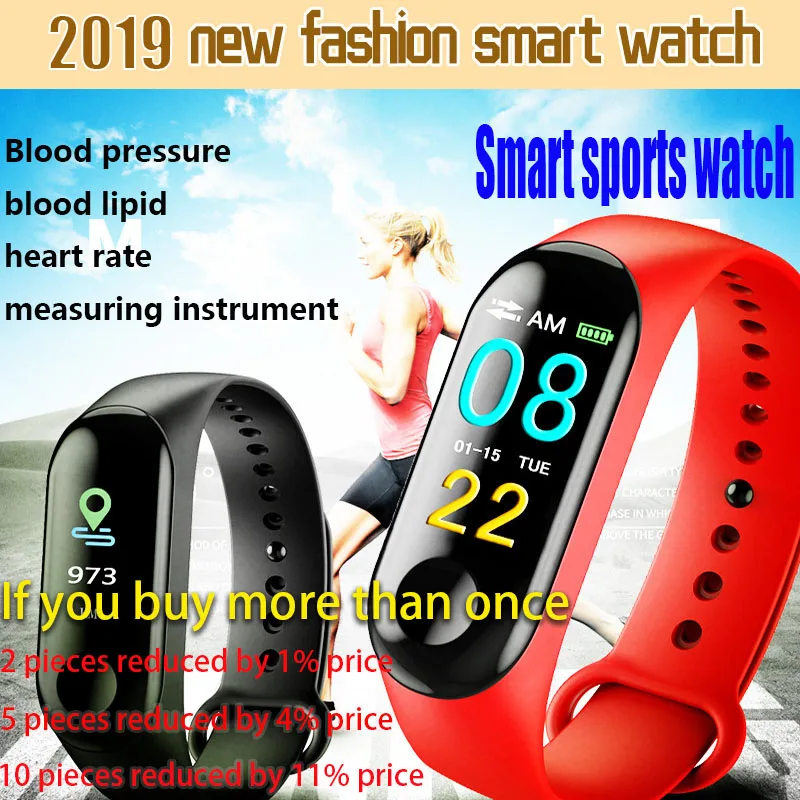 Reloj Digital de los Hombres o de las Mujeres Reloj Inteligente de la Frecuencia Cardíaca Sangre PressureSleep Monitor Podómetro conexión Bluetooth smart band pulsera 0