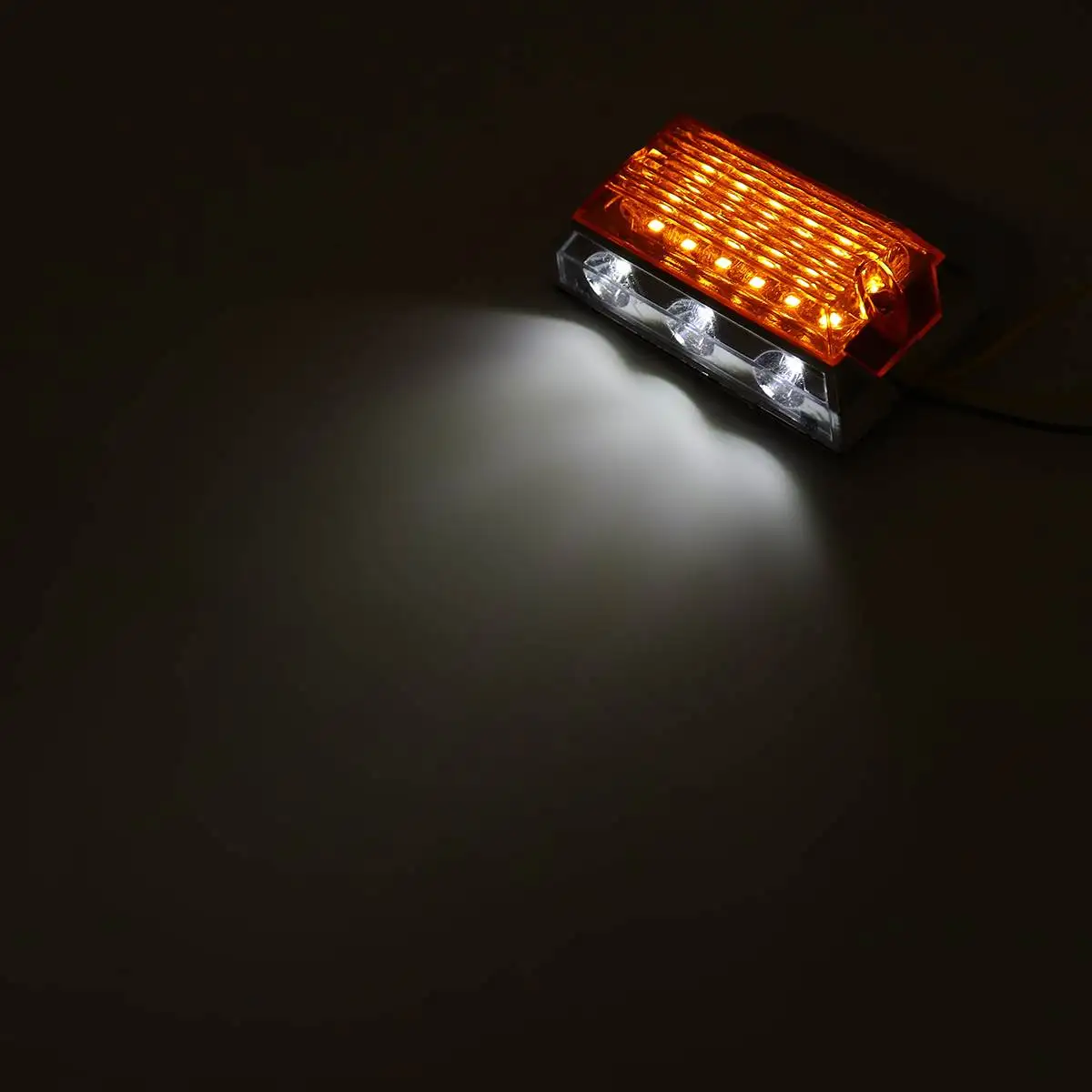 2pcs 24V 15 LED Luces Laterales del Coche Luces Exteriores Squarde Advertencia de la Cola de la Luz de las Lámparas de Señal Auto Camión de Remolque Camión de Ámbar 0