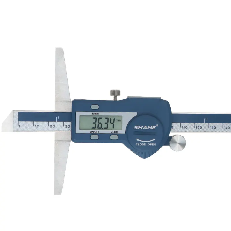 150mm 6pulgadas de Acero Inoxidable Digital de la Profundidad del Vernier Calibrador medidor de profundidad de la pinza de micrometro de la profundidad de la pinza digital calibrador de profundidad 0