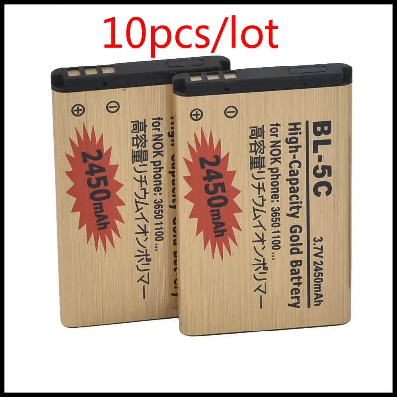10PCS/LOT de la Batería BL-5C de Reemplazo del Li-ion de la Batería de Litio para Nokia 1000 1010 1100 1108 1110 1111 1112 1116 de la BATERÍA 5C BL5C 0