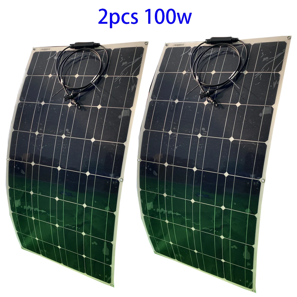 20Pcs MASCOTA Flexible panel solar 100W y 2pcs Sólido Rígido panel solar 100w y 2pcs de 100W sunpower semi flexible panel solar 0
