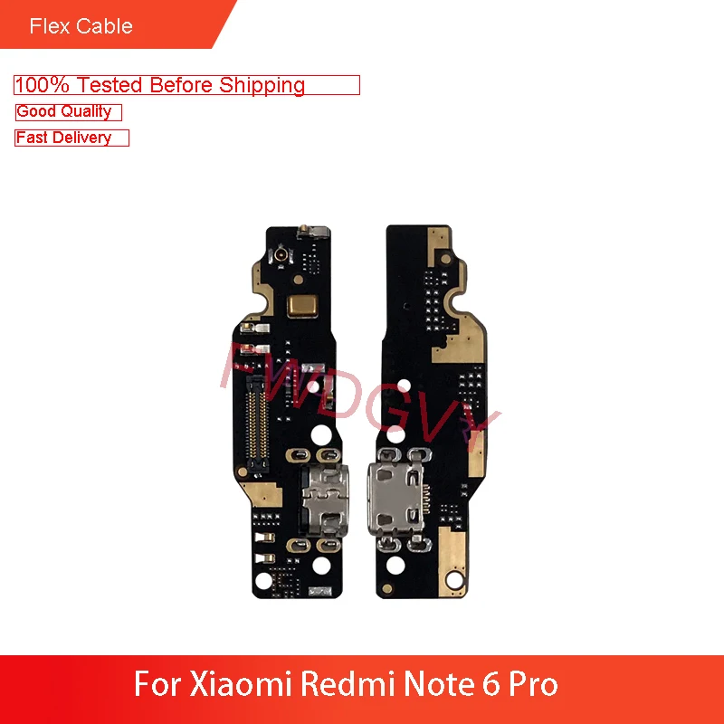 Reemplazo Para el Xiaomi Redmi Nota 6 Pro USB Cargador Dock para Conectar la Carga Flex Cable Reparación de Piezas de Repuesto de la Prueba de control de calidad 0