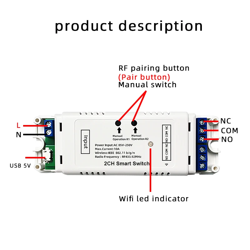 EWeLink 2CH Smart Wireless Temporizador Interruptor Módulo Receptor RF 433mHz Kit de controladores Smart WiFi Voz Interruptor de Control De Puerta de Garaje 0