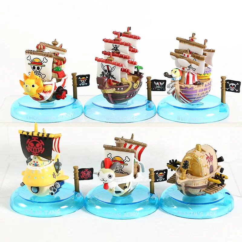 Una Pieza Yura Yura Barco Pirata De Colección Vol. 3 Going Merry Thousand Sunny Reid Voss PVC Figura Juguetes 6pcs/set 0