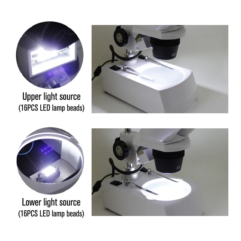 Zoom 20x, 40x, 80X profesional de Soldadura Binocular HD estéreo microscopio arriba/abajo luz LED de la fuente de la reparación del teléfono PCB industriales 0