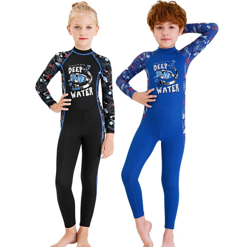 Los niños de Una sola pieza de los Niños Traje de Buceo Traje de Surf para chicos chicas Mantener Caliente de manga Larga protección UV trajes de baño Nuevo 2020 0