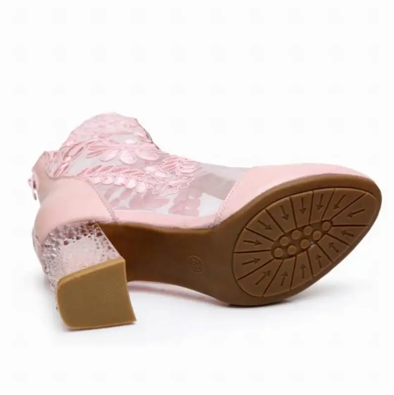 GKTINOO 2020 Nuevas Cerrados Moda Sexy Sandalias de las Mujeres Zapatos de Verano Sandalias de Encaje de Cuero Genuino Zapatos de Mujer Sandalias Botas de Tobillo 0
