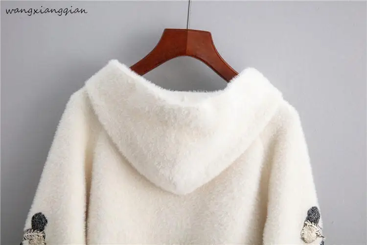 De las mujeres Casual corto Cardigan de Punto Otoño invierno de las Mujeres pierden el bordado Floral Diseño de Bolsillo del Suéter Chaqueta de Mujer abrigos A482 0