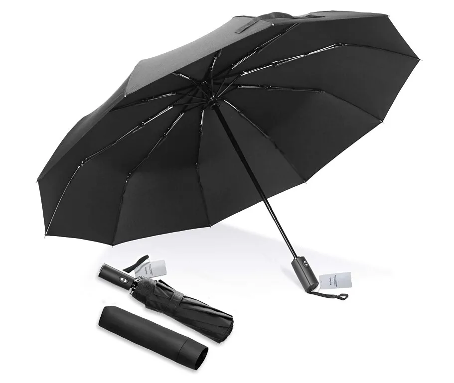 Paraguas plegable de Un toque Automático de Abrir Y Cerrar las 12 Costillas Durable de Alta Calidad Super Impermeable de la Lluvia Y los Paraguas de la Lluvia 0