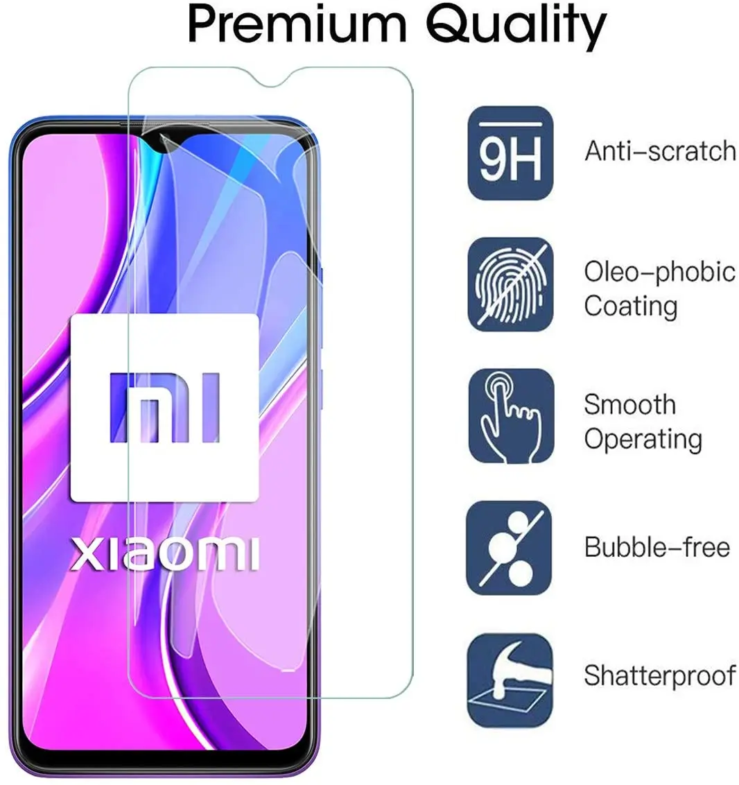 Para Xiaomi Redmi 9 9A 9C Vidrio Templado de Protección Para el Redmi 9 el Primer Protector de Pantalla redmi 5 6 7 8 cubierta del Teléfono de Película de Vidrio de Caso 0