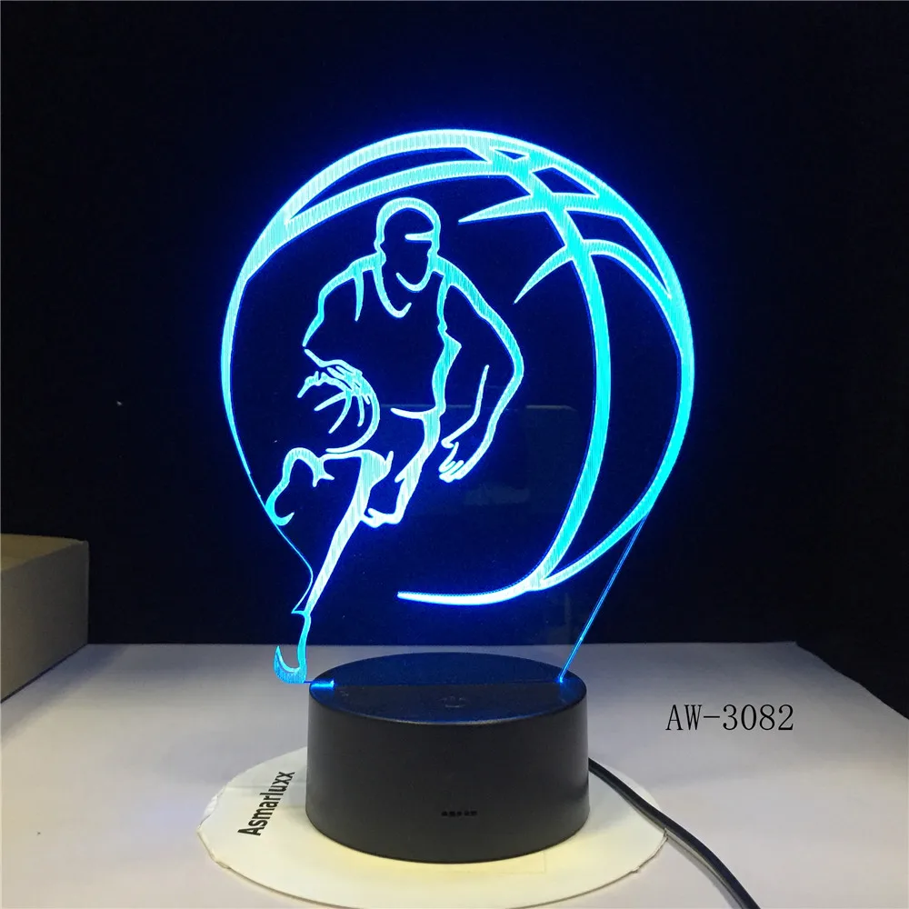 Baloncesto Rapaces 3D LED Luz de la Noche para el Club de Oficina en el Hogar Decoración de la Habitación de la Luz de Regalos para niños Kid Colorida Lámpara de Escritorio Dropshipping 0