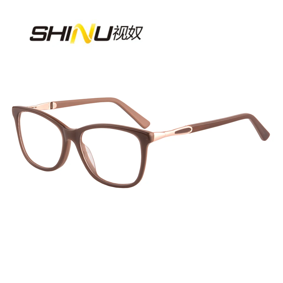 SHINU acetato de mujeres anteojos multifocal progresiva de la Lectura de Gafas Fotocromáticas anti azul anti rayos UV gafas para dama 0
