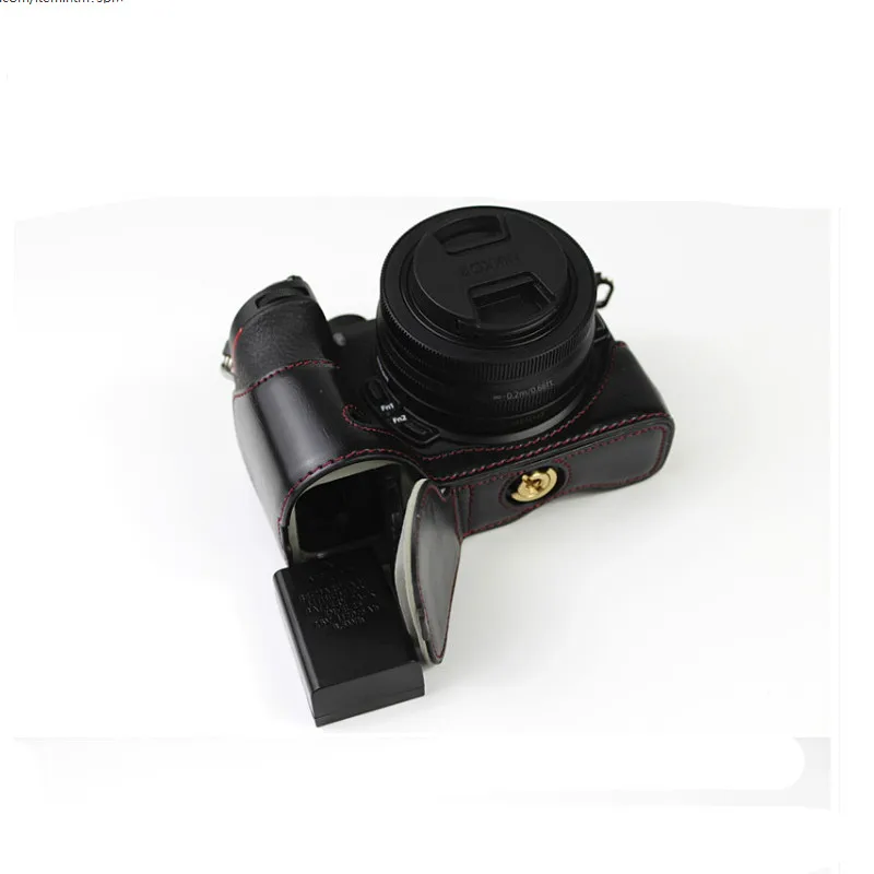 Nueva de Lujo de Cuero de la PU caja de la Cámara de Vídeo Bolsa para Nikon z50 respectivamente, z50 respectivamente 16-50mm lente de Alta Calidad Con Correa Abierto de la Batería 0