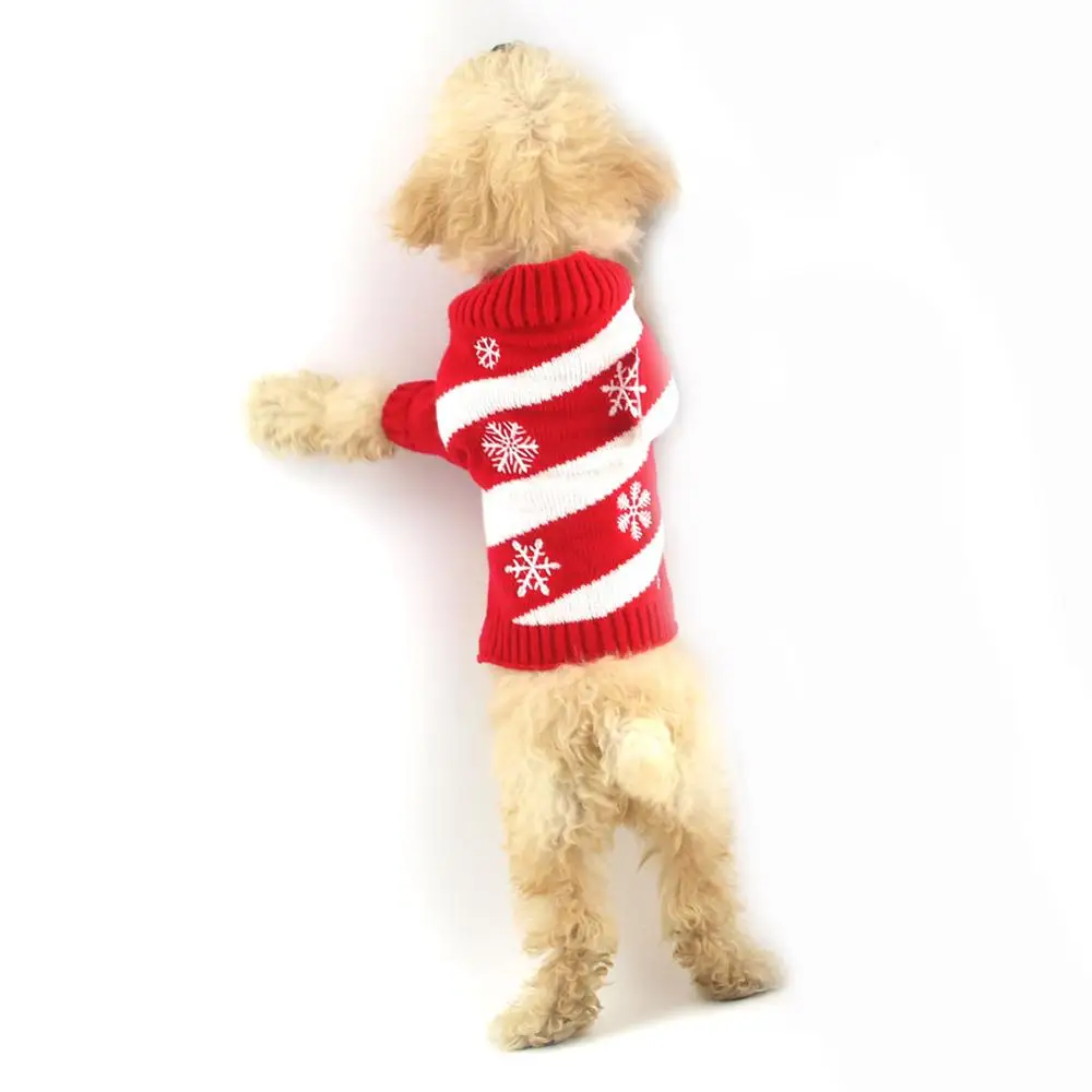 Perro suéter de Navidad Copo de nieve de Suéter Perro de Año Nuevo Traje de Otoño e Invierno Suéter Perro 0