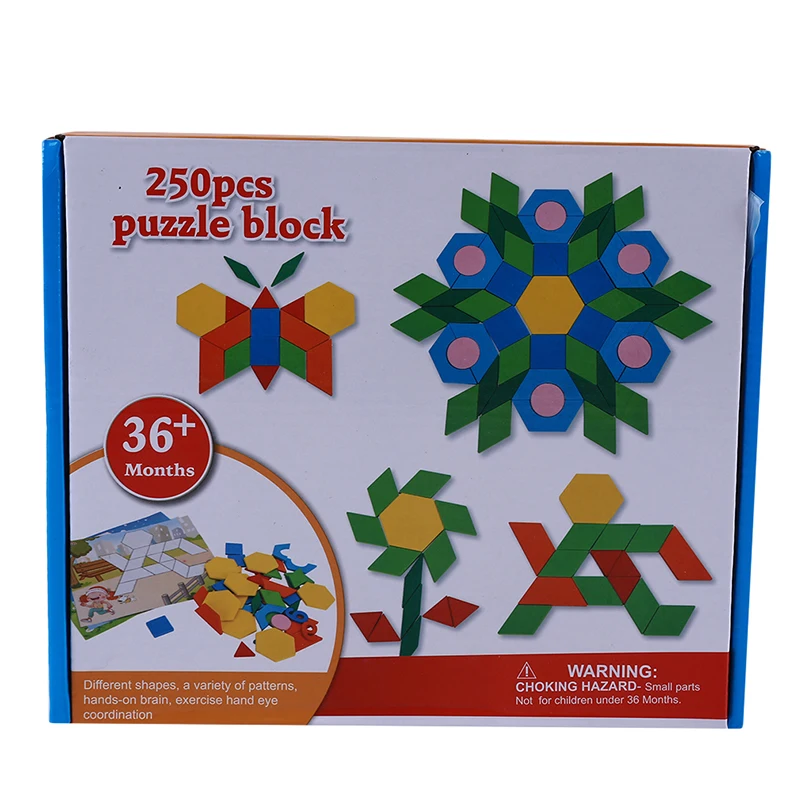 170 pcs/set de Madera de colores Tangram Rompecabezas Juguetes de Bebé de los Niños de Preescolar la Enseñanza de Juguete de Forma Geométrica la Creatividad del Juego Jigsaw 0