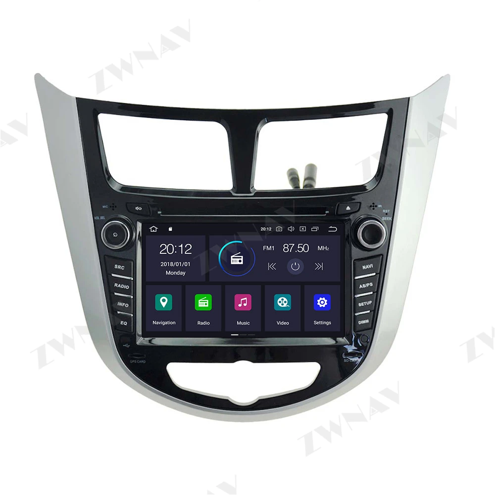 PX6 4G+64GB Android 10.0 Coche Reproductor Multimedia Para Hyundai Verna 2011-2017 coche GPS Navi Radio navi estéreo de la pantalla Táctil de la unidad principal 0