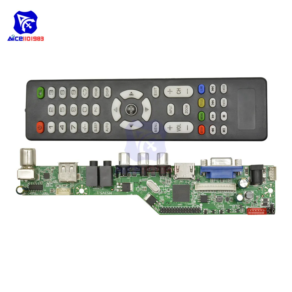Universal Controlador de LCD Resolución de la Junta directiva de TELEVISIÓN de la Placa base VGA HDMI AV TV USB HDMI Interfaz de Controlador de la Junta de la Unidad de Control de Módulo de 0