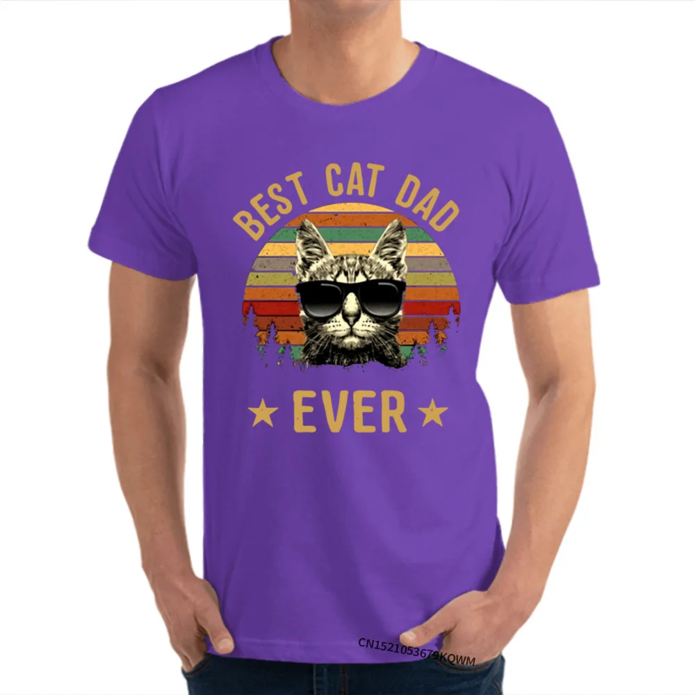 Mejor gato papá nunca lindo corazón de amor del gato Hombre Camisetas Impresión en 3D cómoda Tops Camisetas Algodón de la Familia Tops Camisetas, Además de Tamaño 0