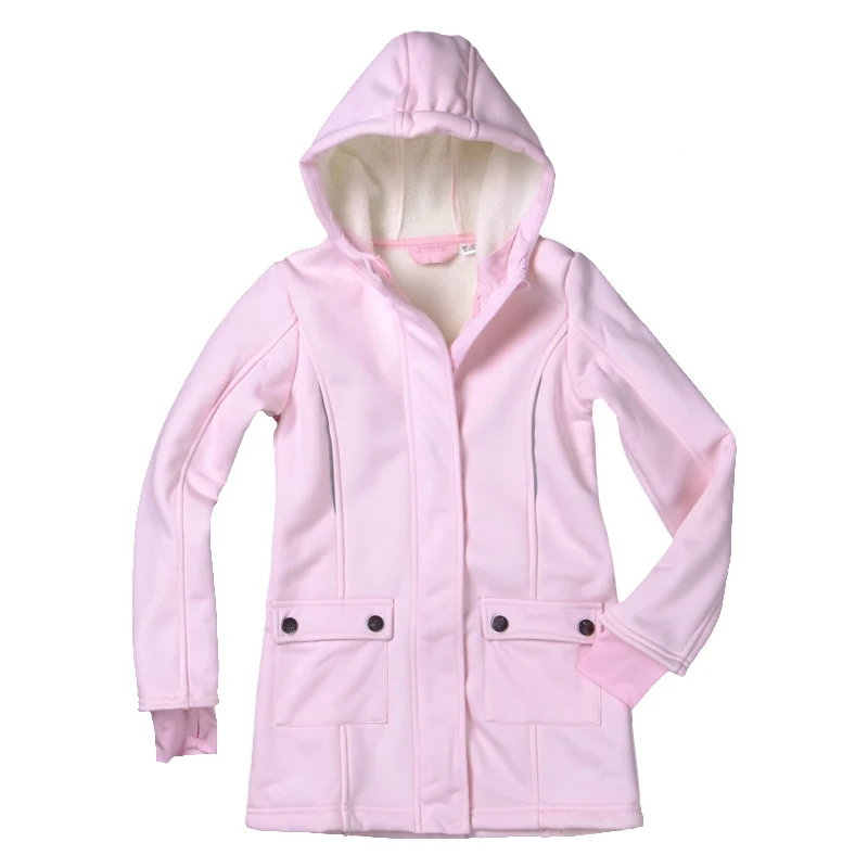 Niños/niños/niñas de color rosa a prueba de viento chaqueta softshell con lana gruesa, chaquetas softshell, niñas outwear tamaño de 5T y 13T 0