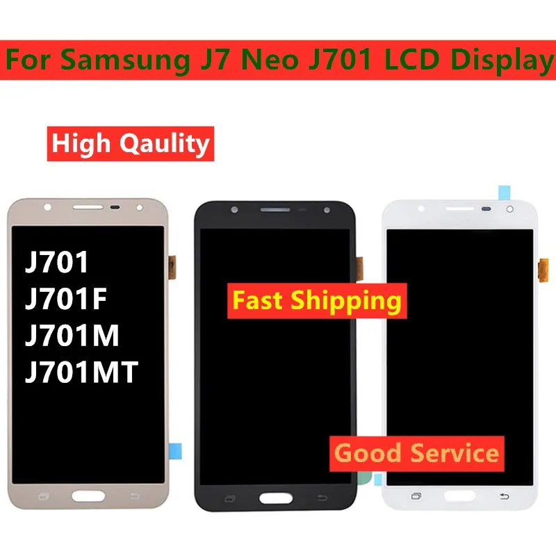 Para Samsung Galaxy J701 J701F J701M J701MT Pantalla LCD de Pantalla Táctil Digitalizador Asamblea Para J7 neo Pantalla LCD de Reemplazo 0
