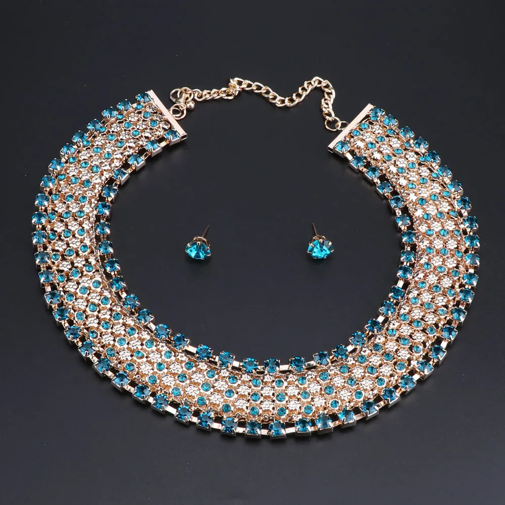 OEOEOS de Oro de Color de Cristal de la Joyería Nupcial Conjuntos de África Perlas de diamantes de imitación de la Boda del Collar de los Pendientes de Conjuntos 0