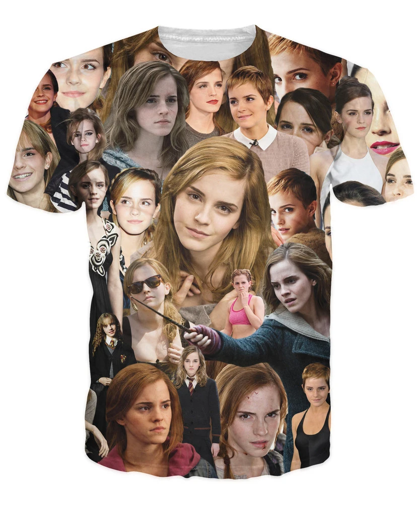 Emma Watson Paparazzi T-Shirt Única línea de tiempo Visual a lo Largo de Emma Watson Exitosa Carrera en 3d Tees Mujeres Hombres Trajes Tops 0