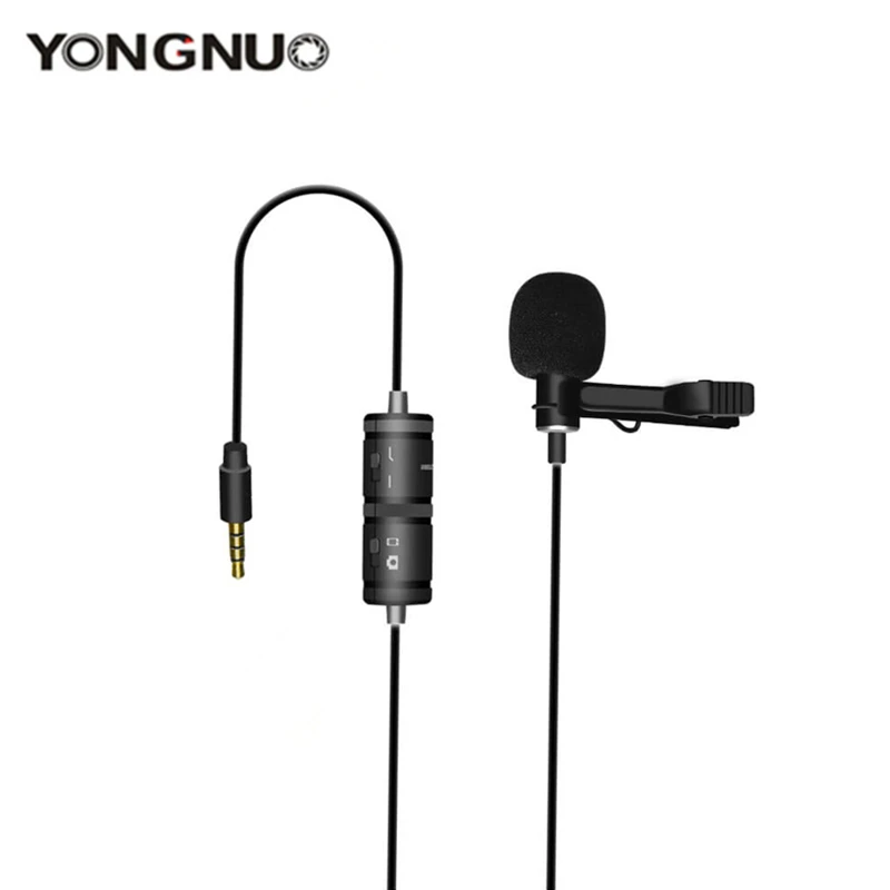 Yongnuo Mini Micrófono del Teléfono Portátil de 3.5 mm/6.35 mm Condensador de Teléfono Video de la Cámara RÉFLEX digital Entrevista Micrófono Para iPhone Android PC 0