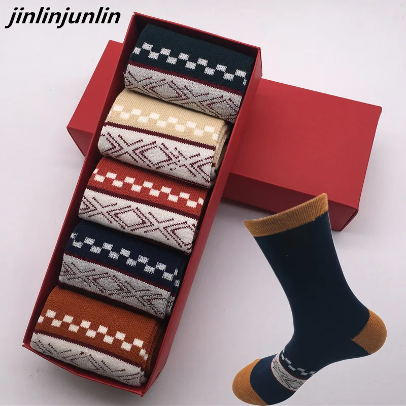 Los Hombres de la moda de algodón medias engrosamiento de los hombres calcetines calcetines de hombres de alta calidad de los hombres del regalo de la caja sin un regalo 0
