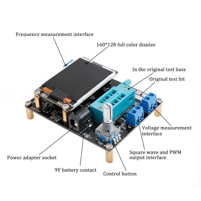 1Set GM328 Multi-uso del Transistor Probador Kit de BRICOLAJE Diodo Capacitancia Medidor de Voltaje PWM de Onda Cuadrada Generador de Señal con los DIY U1JE 0