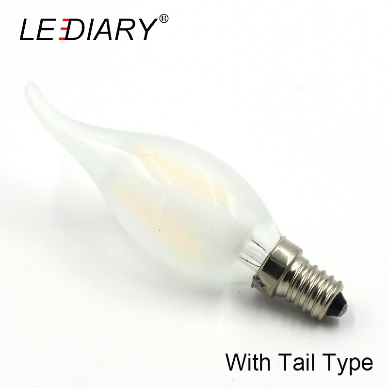 LEDIARY Regulables de Vidrio Esmerilado LED Filamento de la Bombilla IC Controlador C35 E14 4W/6W Edison de la Vela de la Lámpara de 220V Blanco Cálido C37 de la Lámpara 0