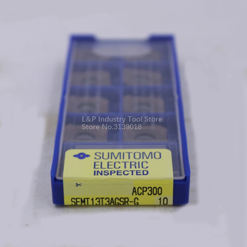 Nuevo Original Sumitomo SEMT13T3AGSR-G ACP300 Plaquitas de metal duro SEMT 13T3 AGSR-G ACP300 de la Cuchilla de Corte de la Herramienta 0