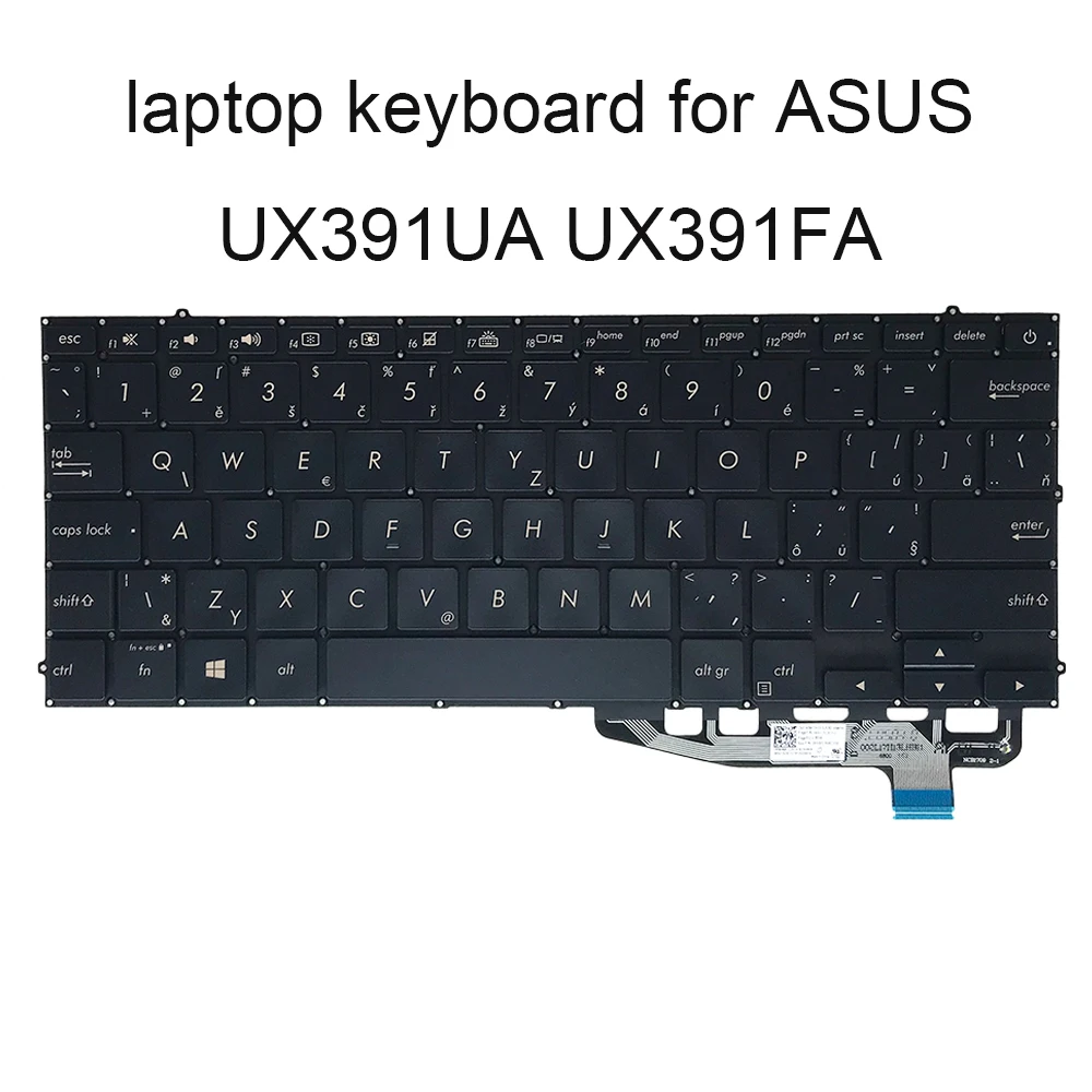 Luz de fondo del teclado UX391UA Sustitución de teclados para ASUS zenbook UX 391U UX391 FA checa CZ CS azul ASM17H1 0KNB0 2606CS00 venta 0