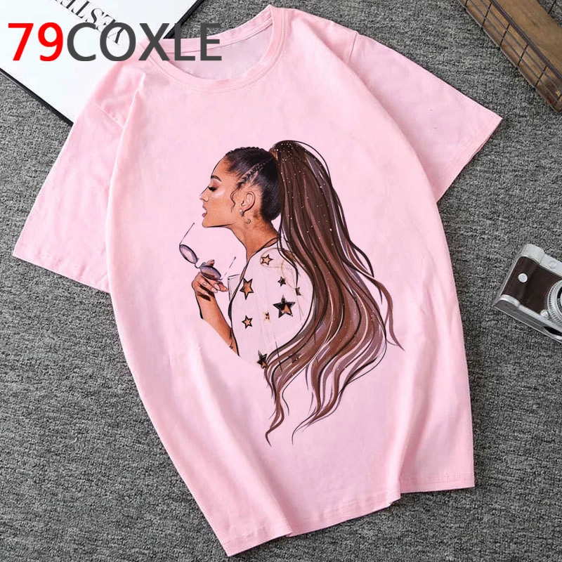 Nuevo de Ariana Grande Estética Gráfica de la Camiseta de las Mujeres Gracias,la próxima Harajuku camiseta de dibujos animados Divertidos de la Camiseta de la Ropa de la parte Superior Camisetas Mujer 0
