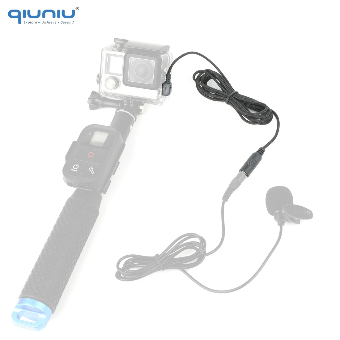 QIUNIU Mini Micrófono USB Adaptador de Micrófono de Cable de Transferencia de 3,5 mm para Micrófono Externo para GoPro Hero 3 3+ 4 para Go Pro Accesorios 0