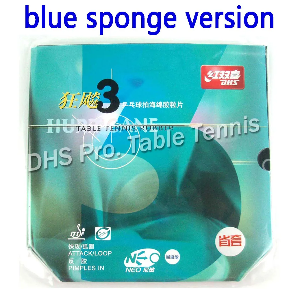Azul Esponja Versión DHS NEO Provincial Hurricane3 Huracán 3 Negro Pips-En el Ping Pong Tenis de Mesa de Goma Con una Esponja 0