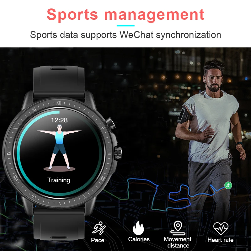 YABA 2021 NUEVO Reloj Inteligente Deporte Monitor de Ritmo Cardíaco Impermeable de la Aptitud de la Pulsera de las Mujeres de los Hombres Smartwatch Para Android de Apple, Xiaomi 0