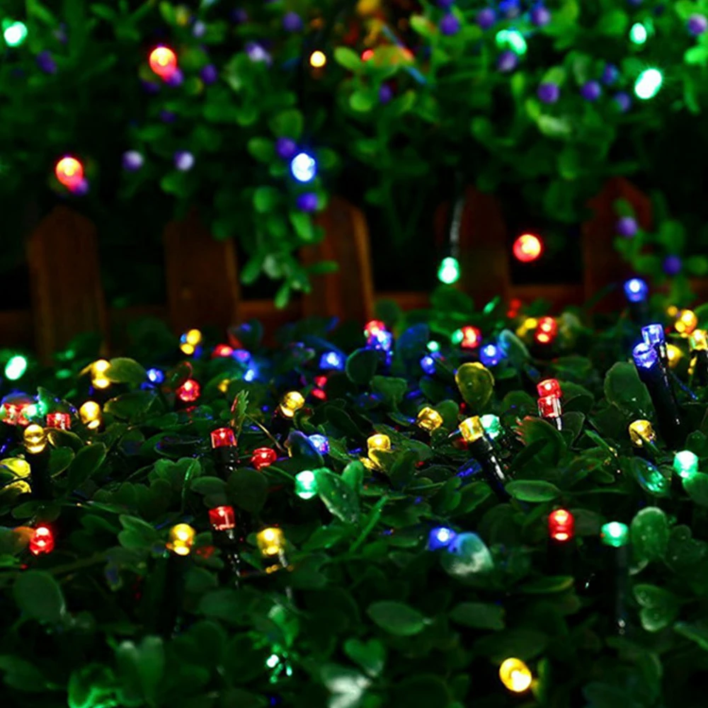 10M Guirnalda de Luces de Navidad RGB LED Cadena de Luz de Interior al aire libre de Navidad Decoración del Árbol de 100 LEDs Impermeable de Vacaciones Luces de Hadas 0