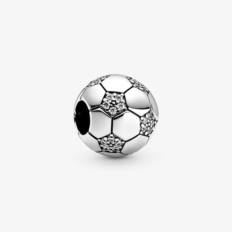 2020 Primavera Nueva Plata de ley 925 Perlas de Fútbol deslumbrante Encantos ajuste Original de 3 mm de Pulseras Para las Mujeres de la Joyería de BRICOLAJE 2003 0